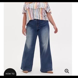 Torrid High Rise Wide Leg Medium Wash Jeans 12 S